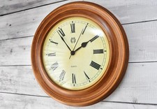40cm Large Modern Faux Wood Grain Wall Clock Handsome Design NEW Quartz Movement