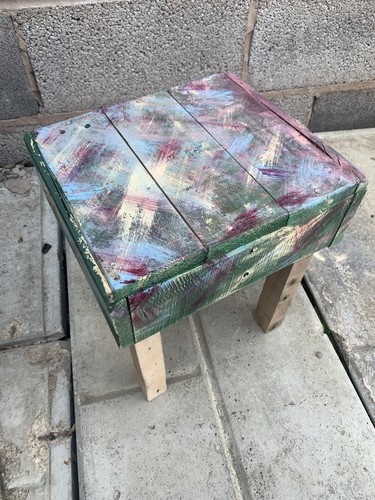 Colourful side table handmade