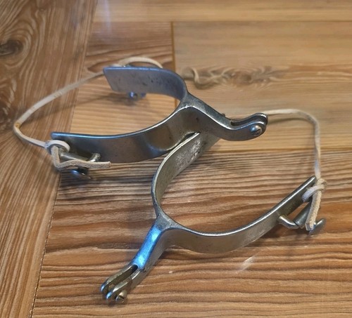 Vtg boot spurs silver toned - boot,