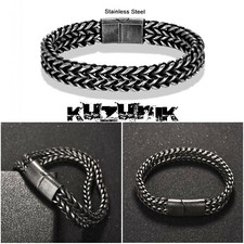 Men's Solid Viking Punk Foxtail Link Chain 316L Stainless Steel Bracelet Gift 