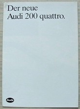 AUDI 200 QUATTRO Car Sales Brochure Sept 1984 GERMAN TEXT #499/1190.17.03