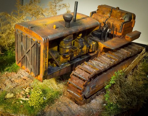 Bulldozer diecast diorama - diecast,