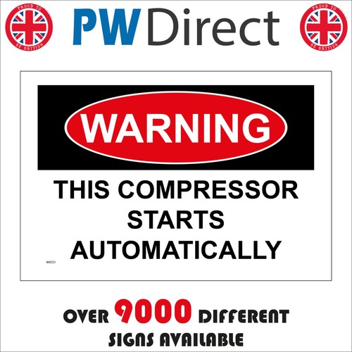 Sign warning this compressor - sign,