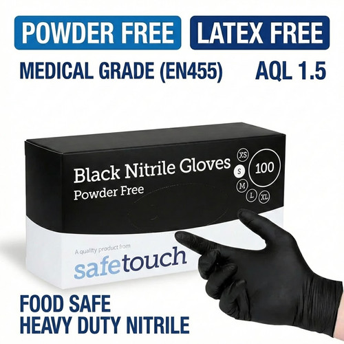 Black nitrile gloves - nitrile,
