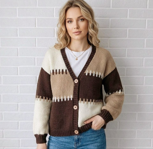 Hand knitted patchwork