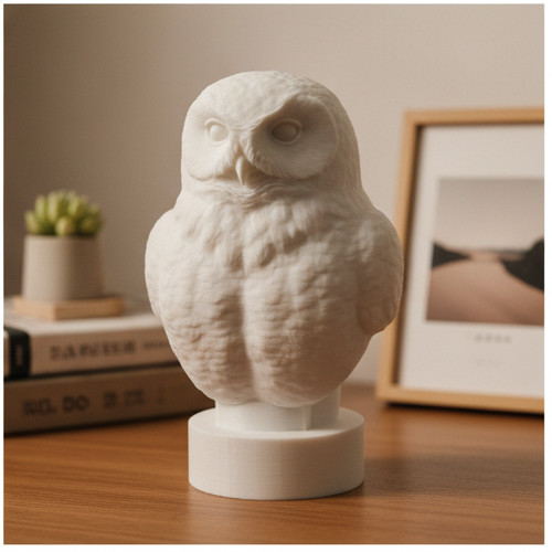 Snowy owl parrot bust - snowy,