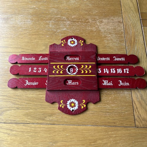 Vintage red french - french, wooden