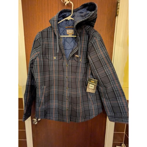 Ariat rebar blue plaid quilted - blue,