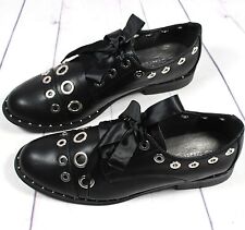 Womens Black Brogue Lace Up Shoes Oxford Smart Office Loafers Shoes UK 3