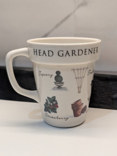 Ceramic head gardener plant - "head,