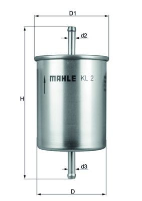 Mahle kl2 fuel filter - mahle, for