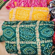 Dupatta Women Bandhani Art Silk Indian Bandhej Scarf Party Wear Stole  HER