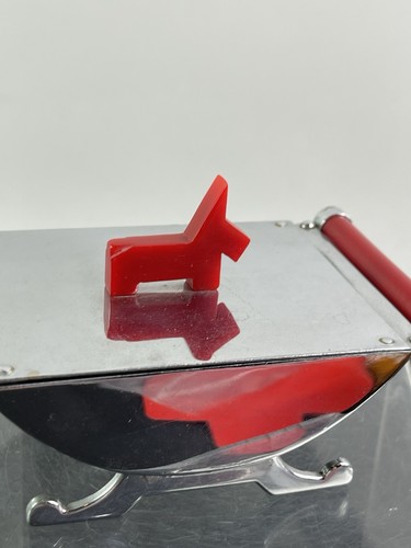 Vintage chrome red donkey - chrome, &