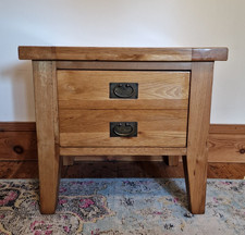 Solid Oak Vancouver Lamp Table with Drawer - Lacquer Finish