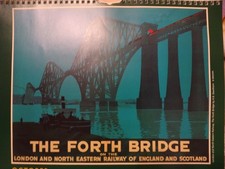 Historic Railway Poster LNER The Forth Bridge  ex calendar picture
