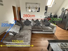 Crushed Velvet Corner Sofa