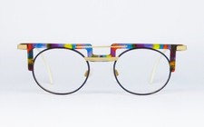 NOS VINTAGE EYEGLASSES CAZAL 745 761 RAINBOW TORTOISE GOLD BLACK ROUND FRAME