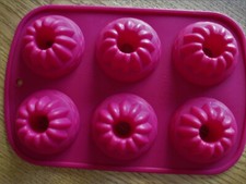 Silicone Mould for Cakes, Soap, Candles or Ice  - 6 Fluted Rings