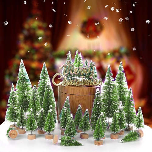 10x small snow covered tree - covered,