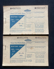 Two Unused Vintage Motor Car Fuel Ration Books C1