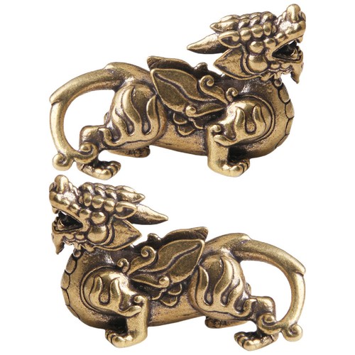 2pcs exquisite brass kylin - exquisite,