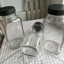 Vintage 1970 Original Glass Sweet Shop Jar  12" Tall.