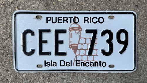 Puerto rico license plate - license, cee