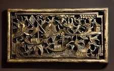 Chinese Carved Pierced Gilt
