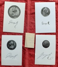 Four British Museum Postcards. GEORGE I, GEORGE II, GEORGE III, GEORGE IV. 1982?