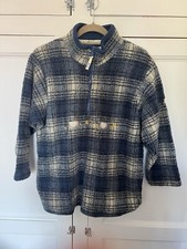 Vintage Clever Shepherd Plaid Embroidered Sheep Fleece P2P 21 Inches