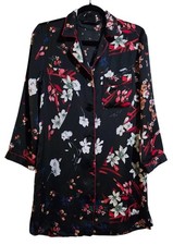 ZARA Black Floral Satin Silky