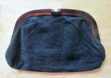 Vintage Exclusive A Jones & sons  Black leather Soft Suede with  Retro Material