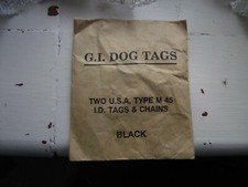 G.I. DOG TAGS  Type M45 I.D Tags & Ball Chains 