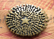 Vintage Solid Brass Hand Made Rock Star Belt Buckle
