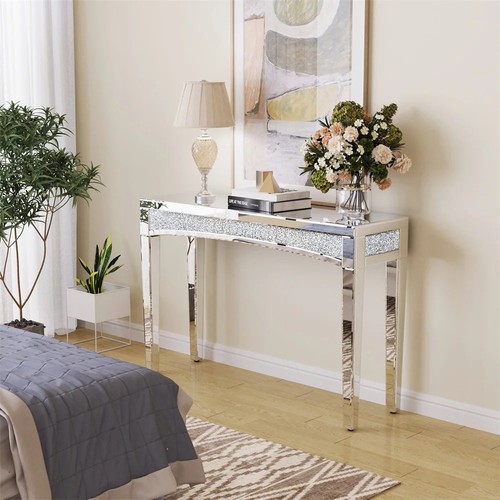 Narrow mirrored console table - narrow,