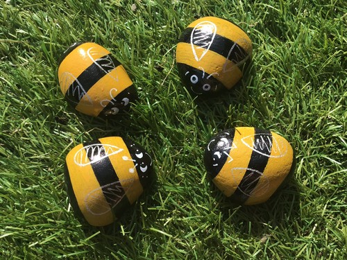 Hand painted bee - painted,