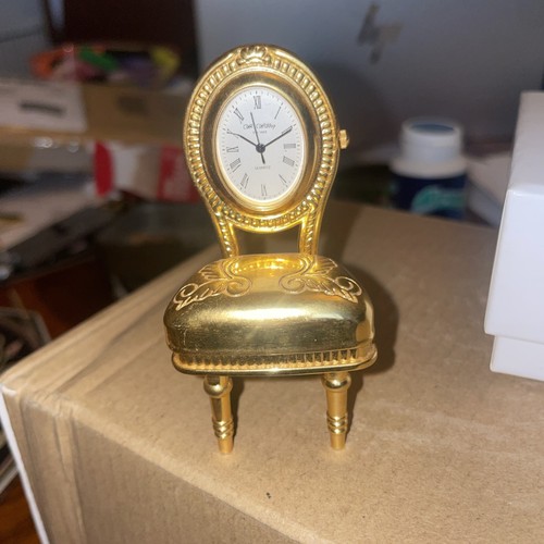 Brass miniature clock - brass,
