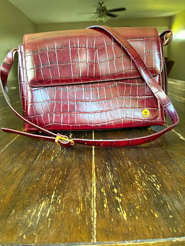 Etienne aigner burgundy croc - aigner,