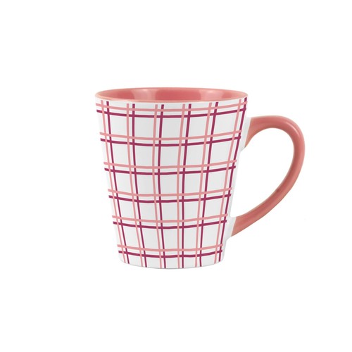 Pink checkered print - checkered, latte