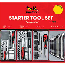 Teng TT0140S 4 Tray Starter Tool Set Sockets Spanners Ratchet Screwdrivers