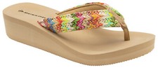 Ladies Womens Summer Sandals Dunlop Low Wedge Toe Post Holiday Beach Flip Flops