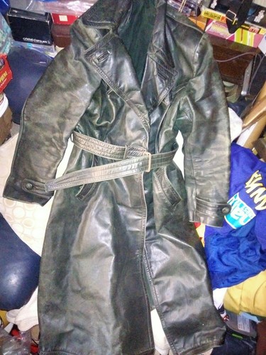 German green leather trench - german,