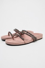 ZARA Rhinestone Flat Sandals