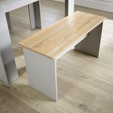Pair of Grey Dining Benches with a Sonoma Oak Top with Grey Panels 80cm Seconds