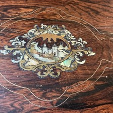 Antique Writing Slope Stationary Box With Mother Of Pearl Inlay As Found