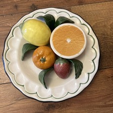 Antique Ceramic Faux Fruit Wall Hanging Plate Home Decor Kitchen