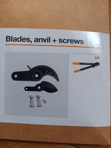 Blades anvil and screws for - and,