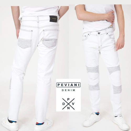 Peviani slim fit white denim - slim-fit,
