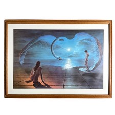 Wings Of Love Original 1970s Steven Pearson Large Framed Wall Art Print Retro