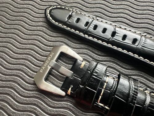 24mm strap black leather - strap,